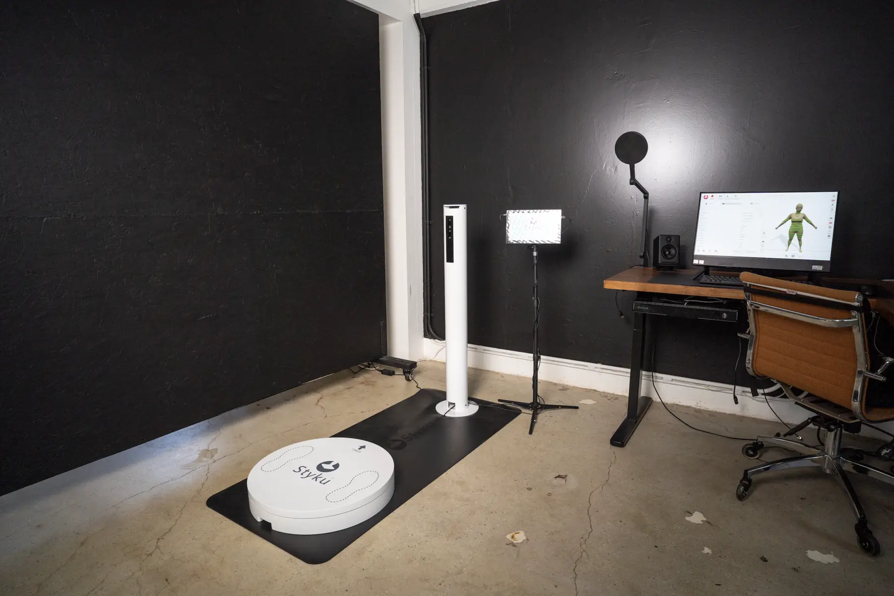 Styku 3D body-scanning system inside Sweat Is Free